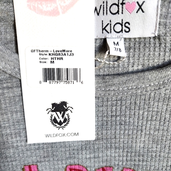 Wildfox Kids Girlfriend Thermal Love More Sz M 7/8 - Picture 4 of 5
